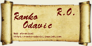 Ranko Odavić vizit kartica